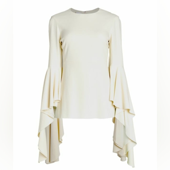 Giambattista Valli | Crepe Top with Fluted Cuffs - Picture 3 of 16